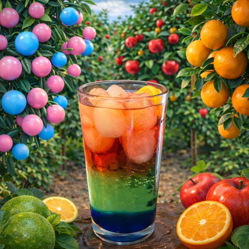 TROPİKAL SUNSET (KAT KAT TATLI) nar,mango,trunç,buz